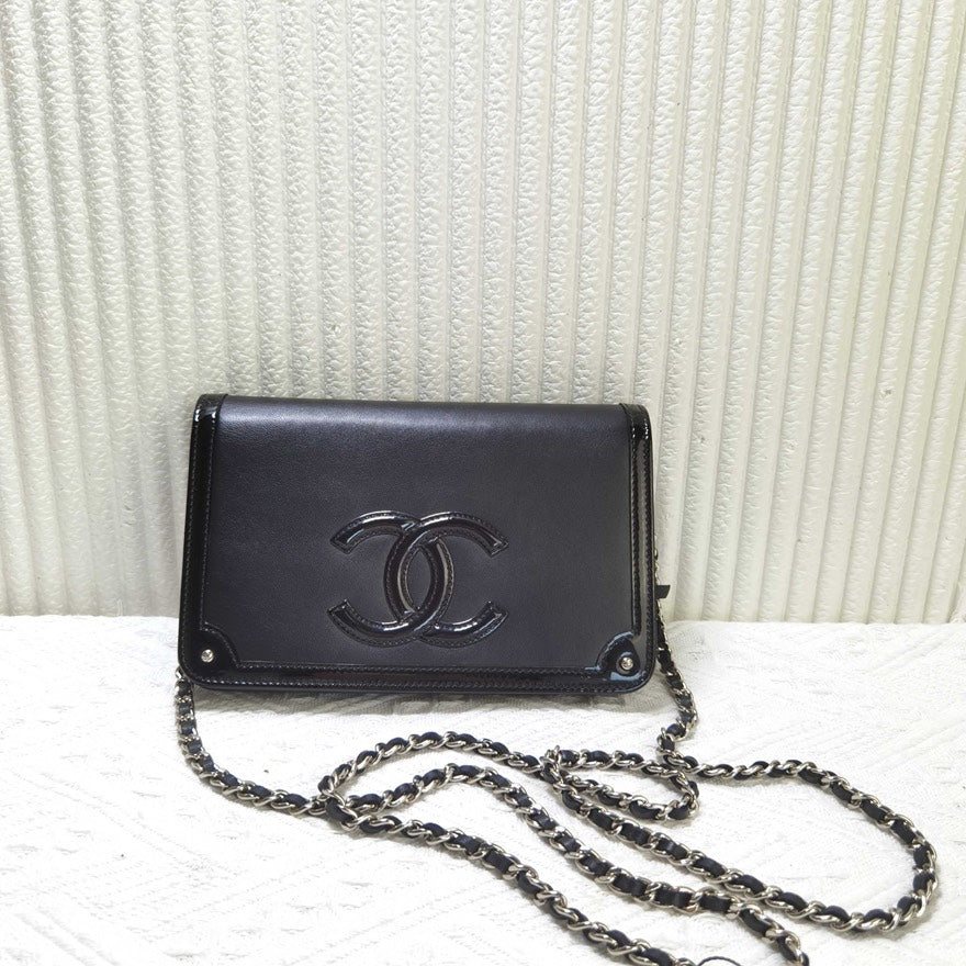 Chanel Black Leather WOC Bag - Designer Crossbody