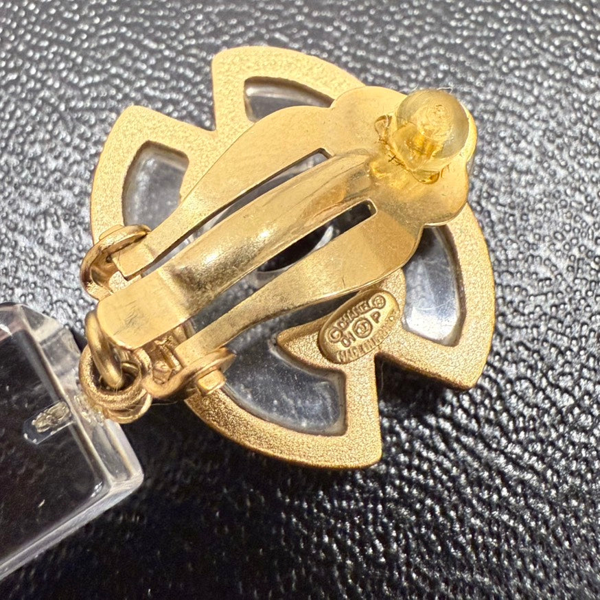 Chanel Coco Clip-on Earrings P FM Clear Gold