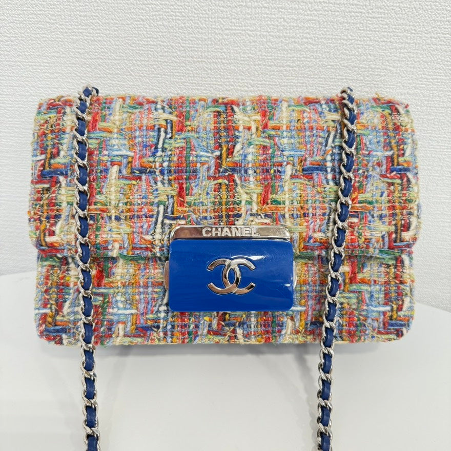 Chanel Tweed Single Flap Bag FM - Multicolor Shoulder Bag