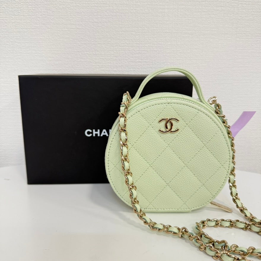 Chanel Caviar Leather way Mini Bag FM in Light Green