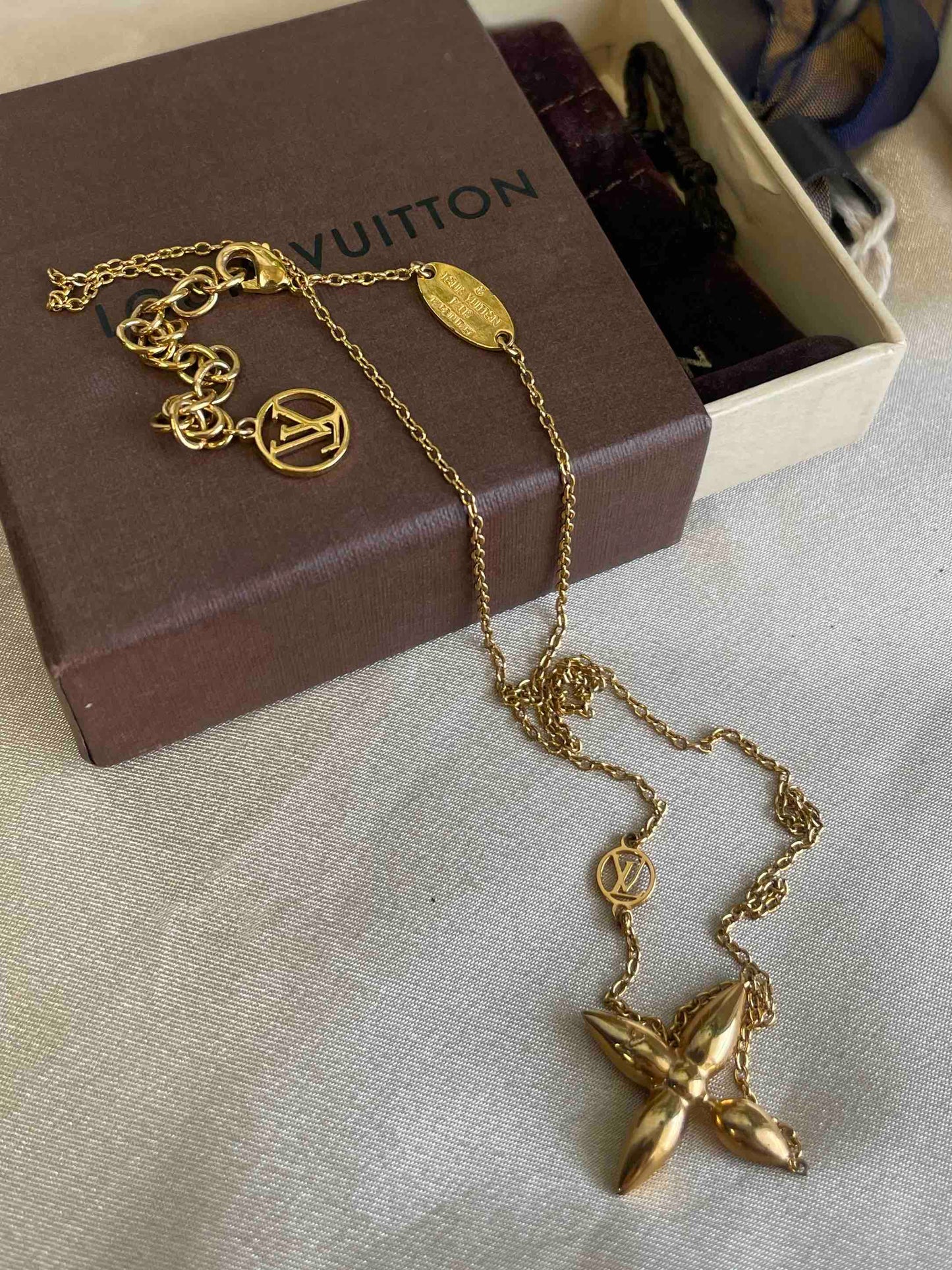 Louis Vuitton Blossom Necklace Gold Pendant