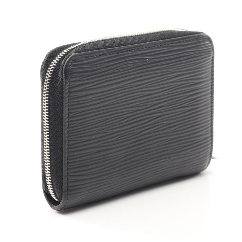 Louis Vuitton Zippy Coin Purse Epi Noir Card Case Coin Purse Leather Black