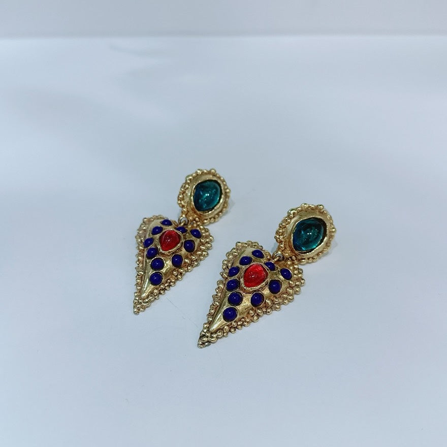 Chanel Statement Multicolor Gold Earrings