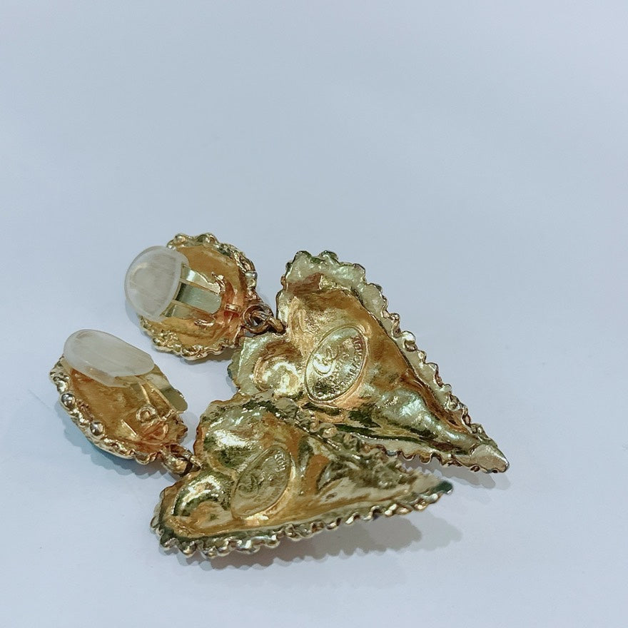 Preloved Chanel Statement Multicolor Gold Earrings