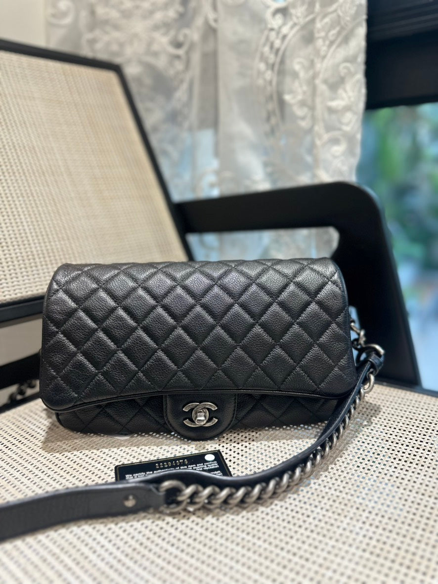Chanel Classic Flap Bag Black Leather Shoulder Bag