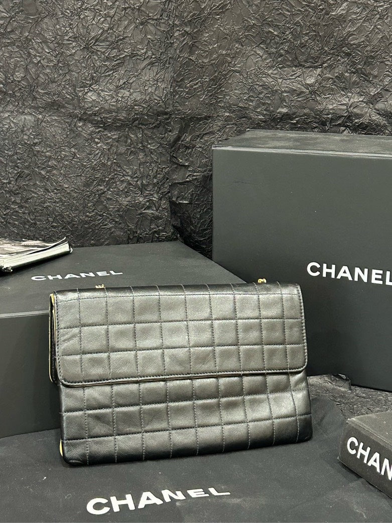 Chanel Yellow Checkered Chain Shoulder Bag cm x cm