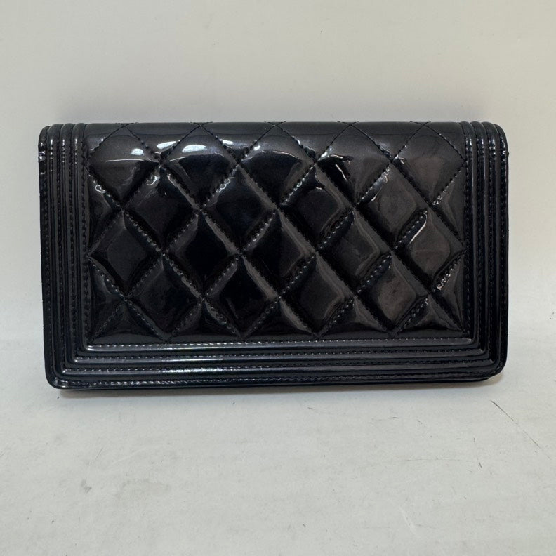 Preloved Chanel Quilted Black Leather Wallet