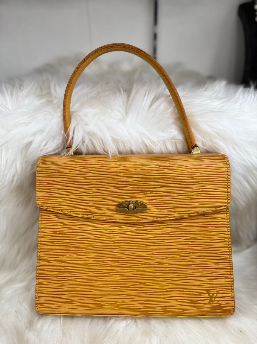 Louis Vuitton Epi Malesherbes Yellow Top Handle Bag