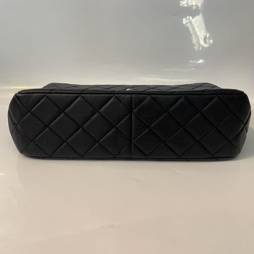 Preloved Chanel Classic Flap Bag Black Leather Shoulder Bag