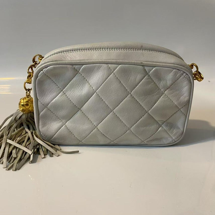 Chanel   Camera Bag Off White Leather Crossbody