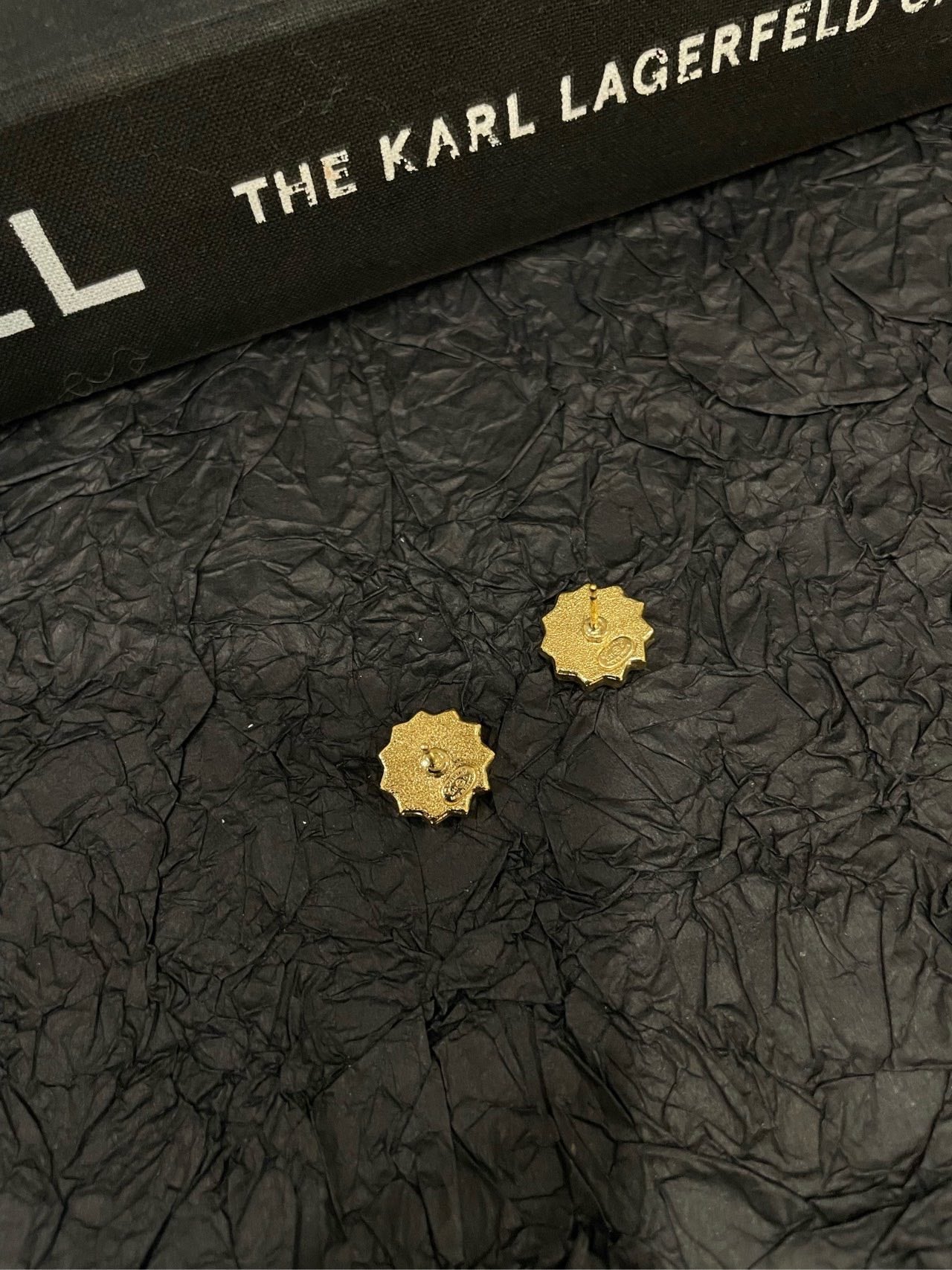 Chanel Sunflower Black Golden Earrings