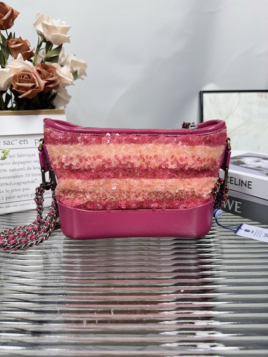 Chanel HFY Sequin Pink Crossbody Bag