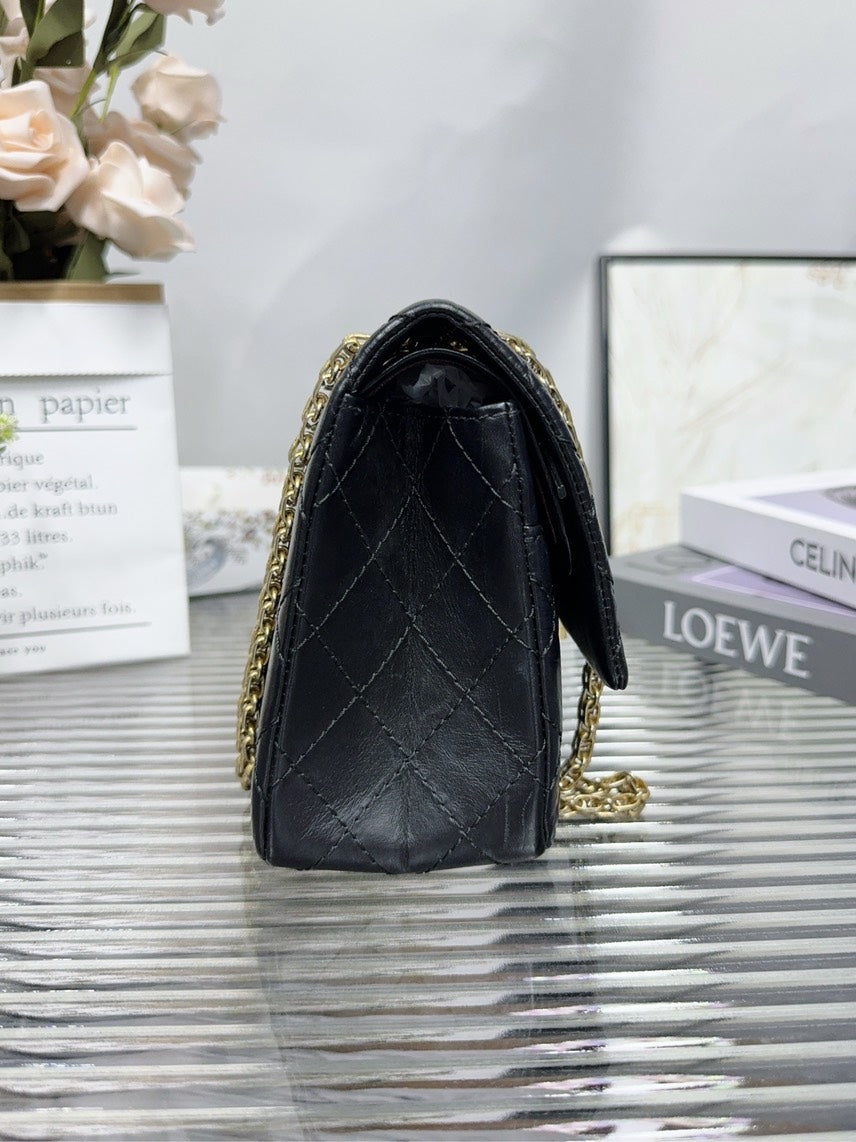 Preloved Chanel Classic Black Quilted Leather Flap Bag