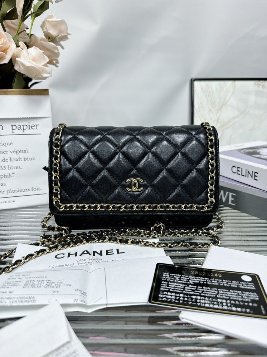 Chanel WOC Black Quilted Leather Crossbody Bag