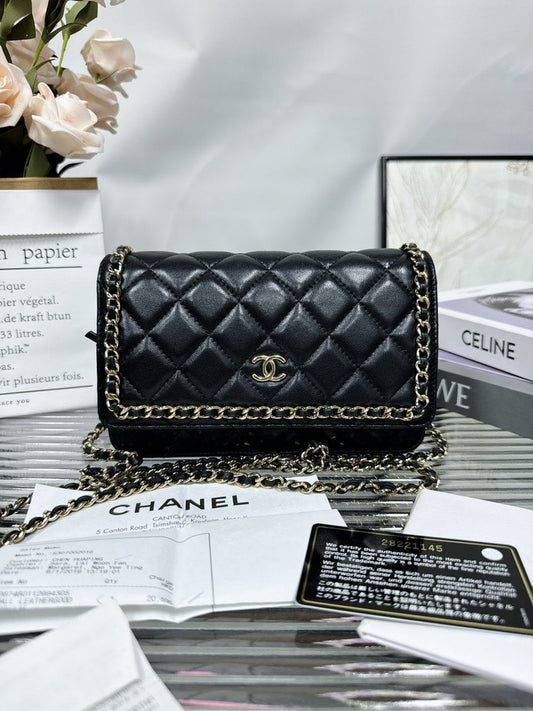 Chanel WOC Black Quilted Leather Crossbody Bag