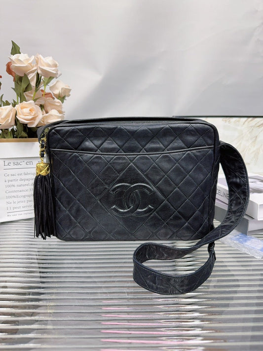 Chanel Quilted Black Leather Crossbody Bag