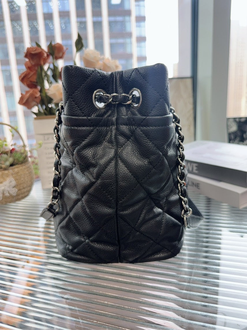 Chanel HFY Black Quilted Leather Tote Bag