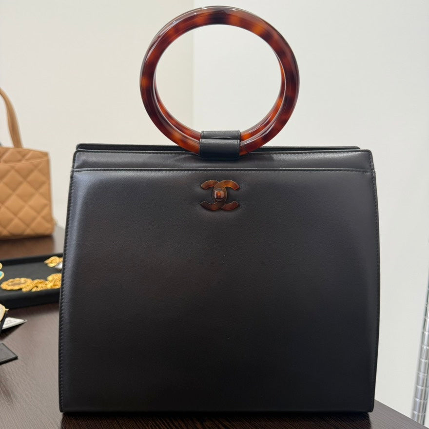   Chanel Lambskin Turtle Shell Top Handle Bag GT