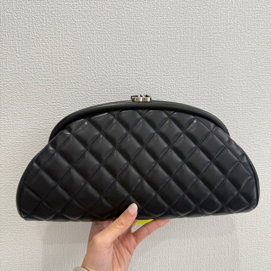Chanel Lambskin Clutch Bag Black GT