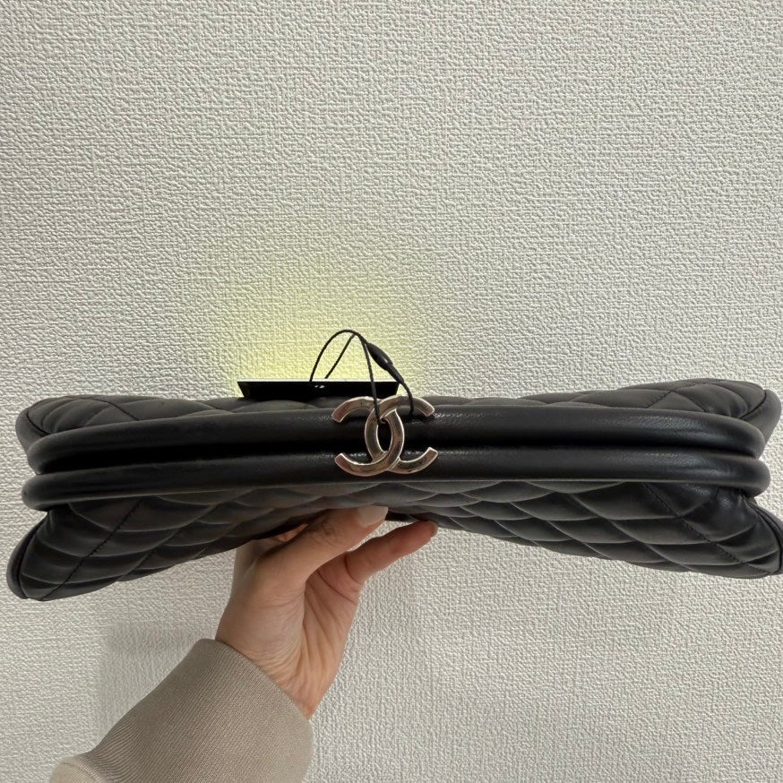 Chanel Lambskin Clutch Bag Black GT