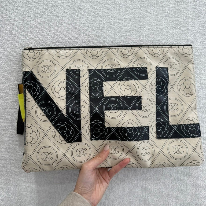 Chanel Camellia Clutch Bag GT Black Leather Clutch