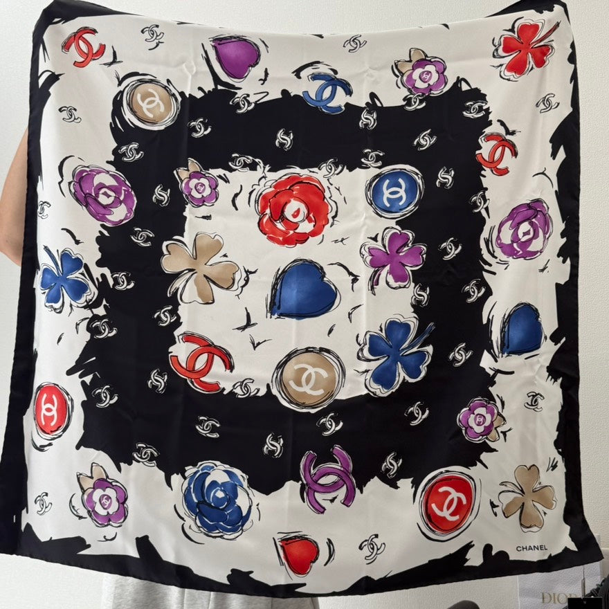 Chanel GT Silk Scarf Multicolor