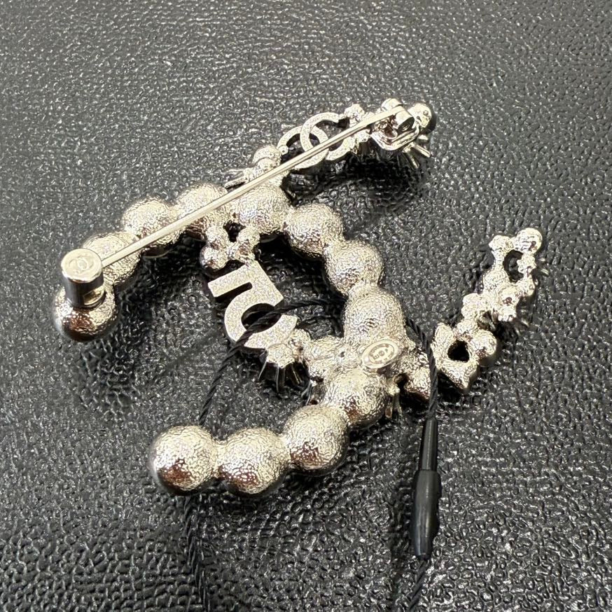 Chanel Coco Rhinestone Pearl Brooch