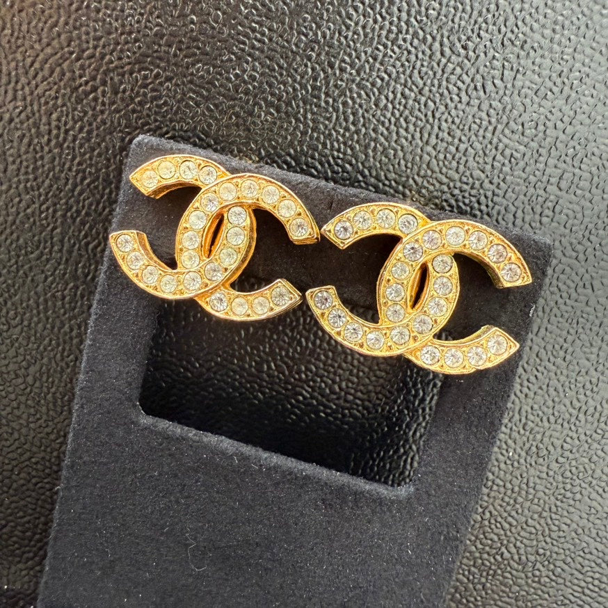   Chanel Coco Rhinestone Clip-on Earrings GT
