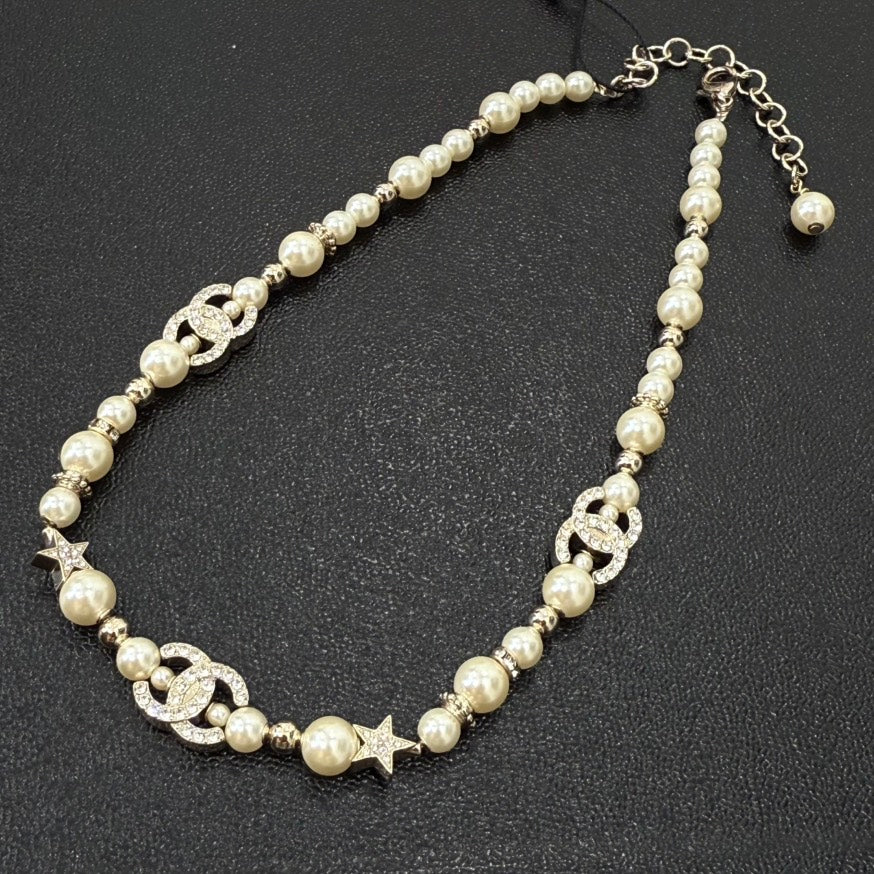 Chanel Coco Rhinestone Pearl Necklace