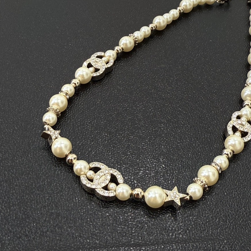 Chanel Coco Rhinestone Pearl Necklace