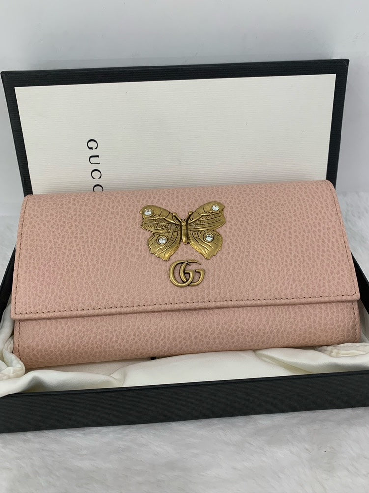 Gucci GG Marmont Pink Leather Wallet
