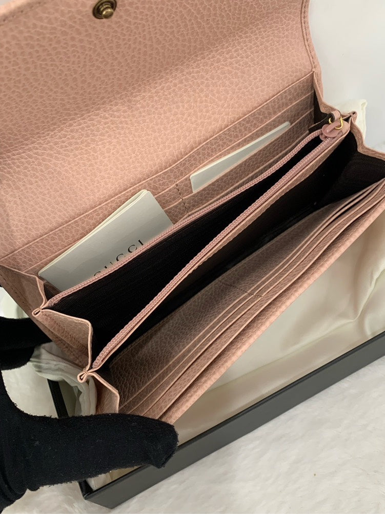 Gucci GG Marmont Pink Leather Wallet