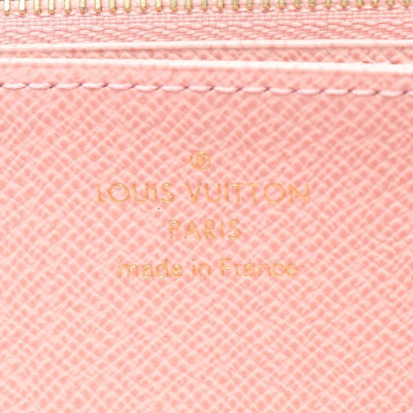 Louis Vuitton Zippy Wallet Monogram Rose Ballerine Round Zipper Long Wallet Brown Pink