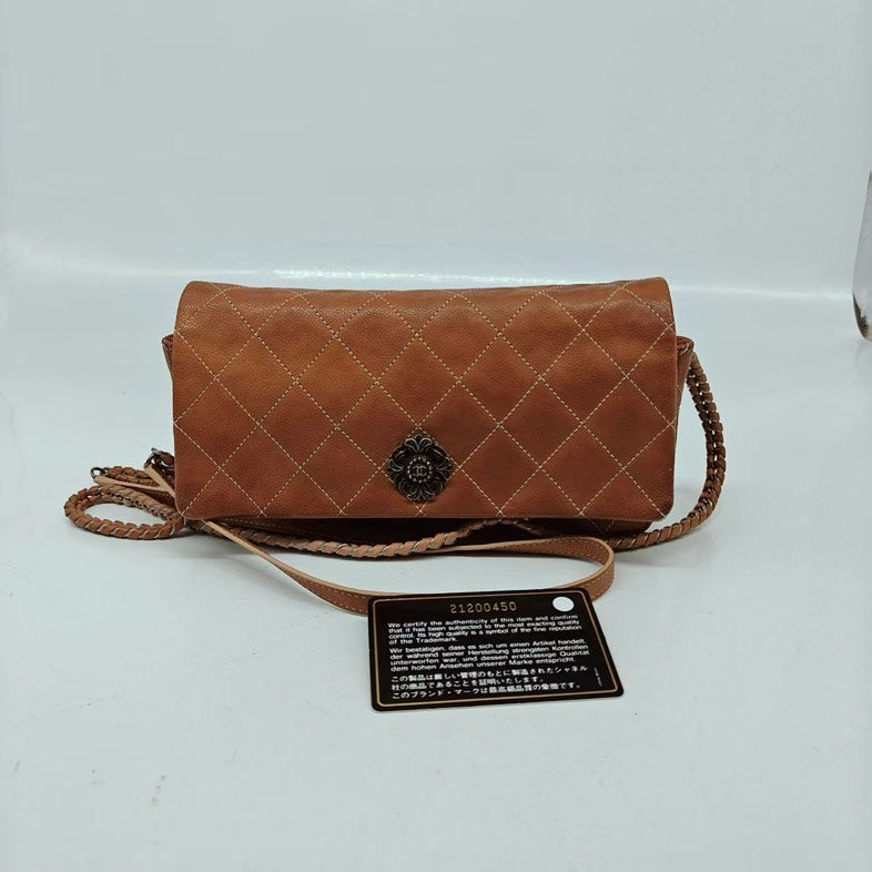 Chanel   Classic Flap Crossbody Brown Leather Bag