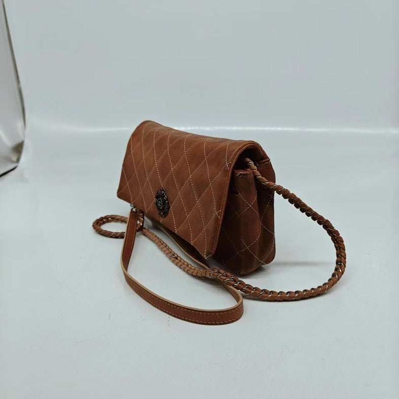 Chanel   Classic Flap Crossbody Brown Leather Bag