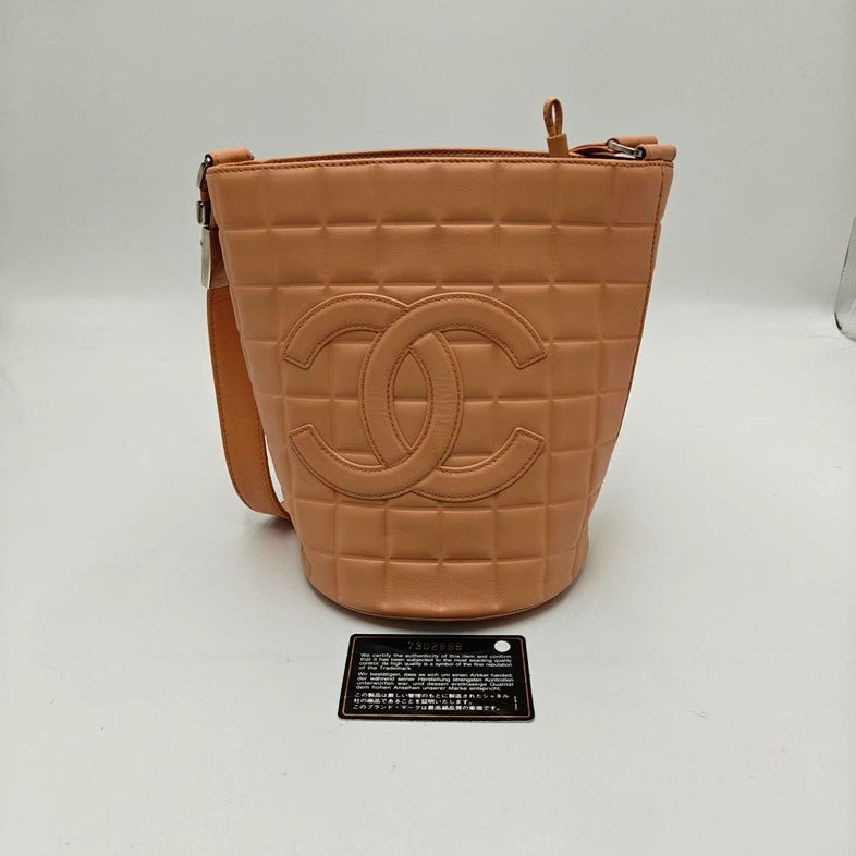 Chanel   Beige Calfskin Shoulder Bag
