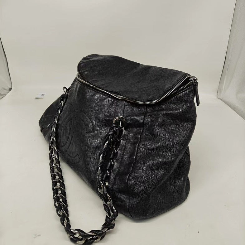 Chanel Black Calfskin Shoulder Bag -   Luxury Handbag