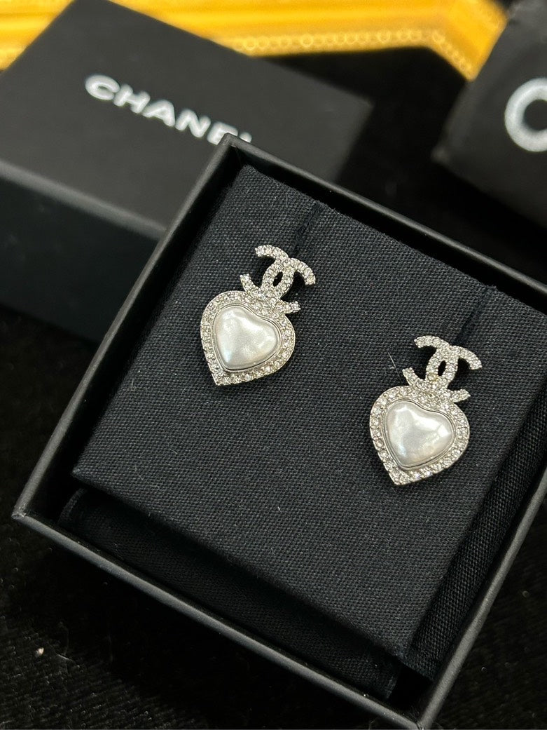 Chanel Heart CC Earrings