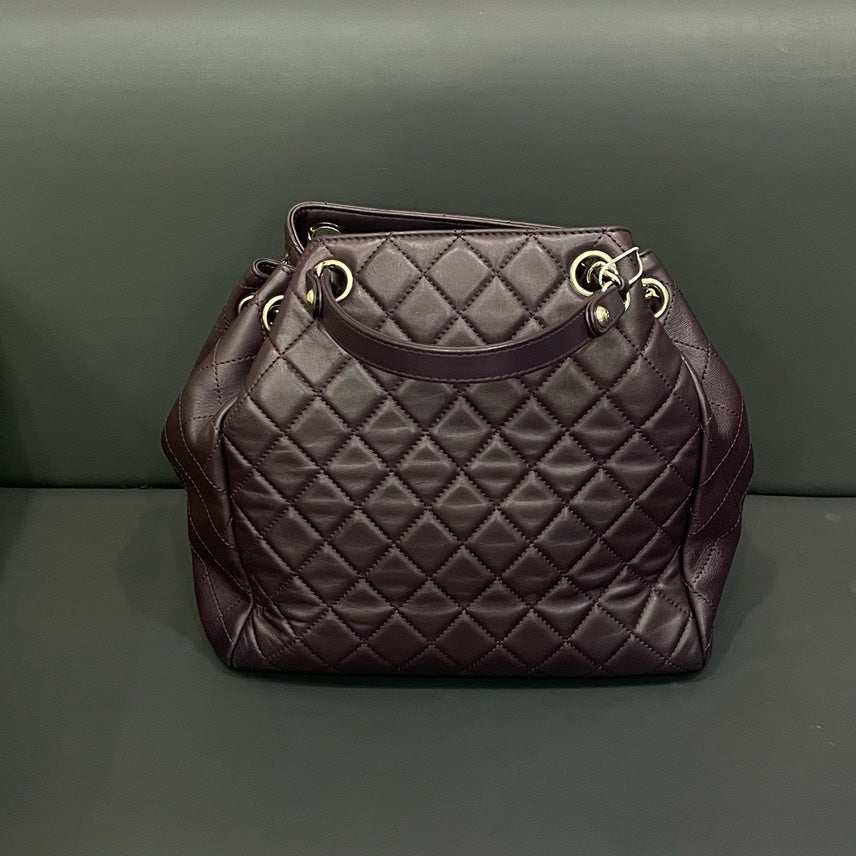 Chanel Preloved Bag HY Quilted Burgundy Leather Top Handle Bag