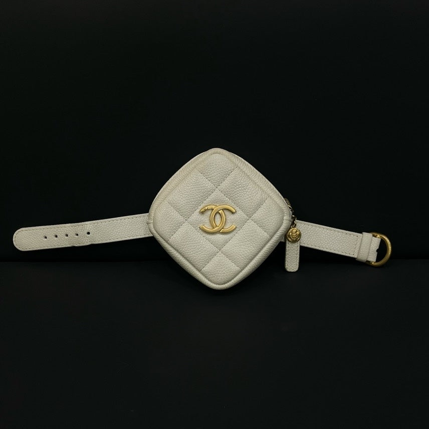 Chanel Quilted Cream Belt Bag - Chanel Bag HY