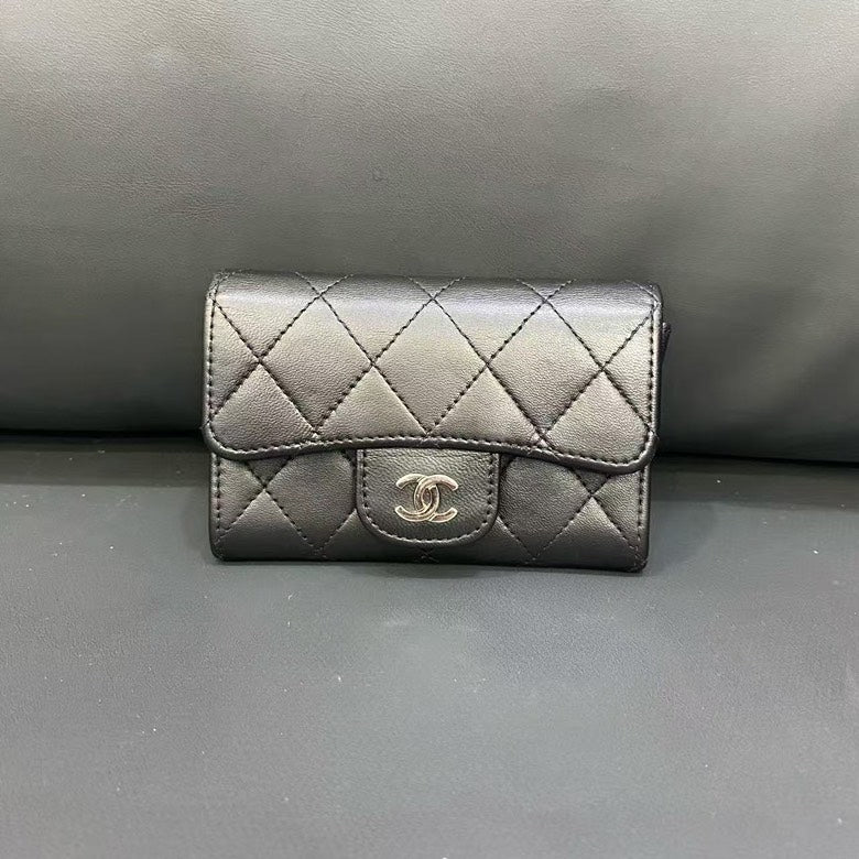 Chanel Black Quilted Leather Wallet on Chain Bag