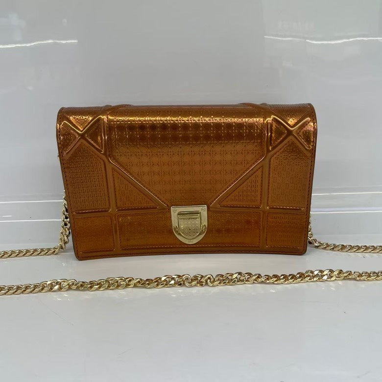 Dior Handbag Metallic Crossbody Bag HY - Designer Gold
