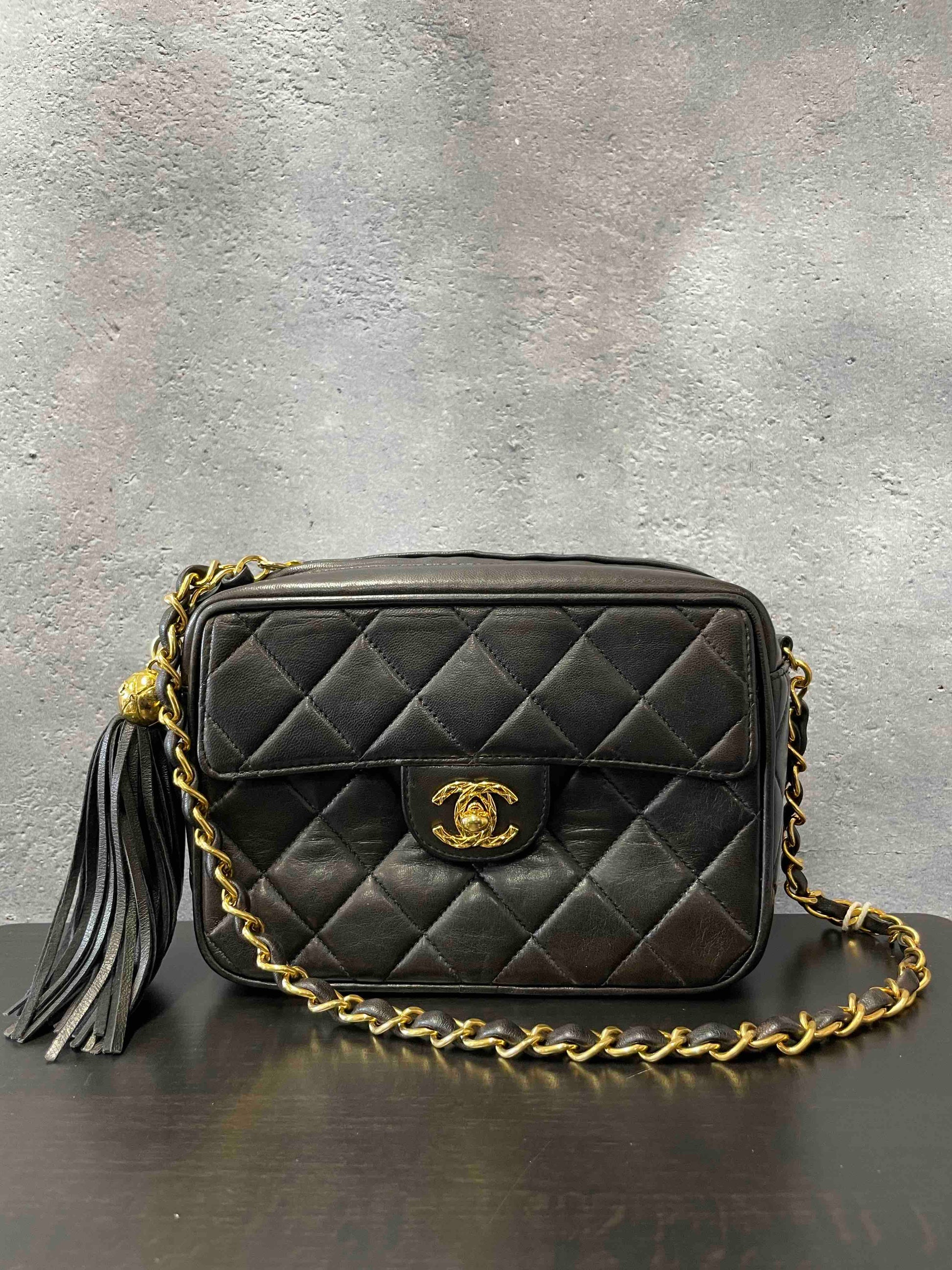 Chanel Camera Bag RE Black Quilted Leather Crossbody