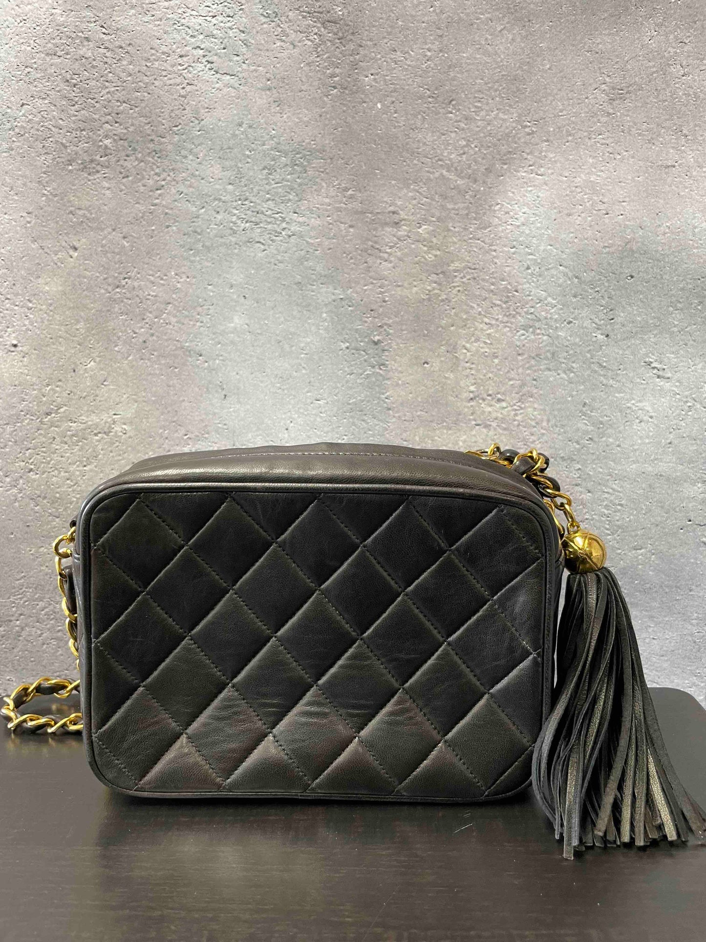 Chanel Camera Bag RE Black Quilted Leather Crossbody
