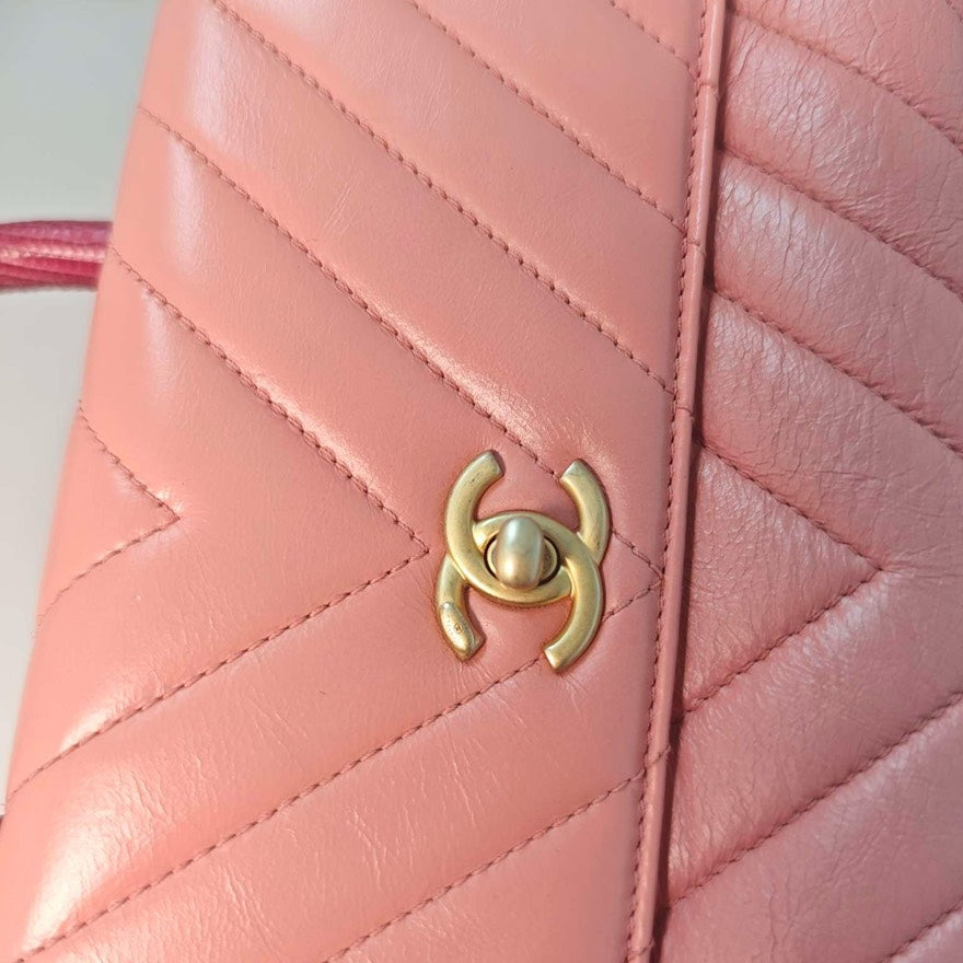 Chanel Coco Handle Pink Lizard Handle Small Bag