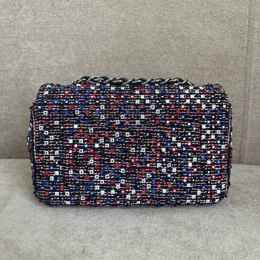 Preloved Chanel Tweed Shoulder Bag Multicolor
