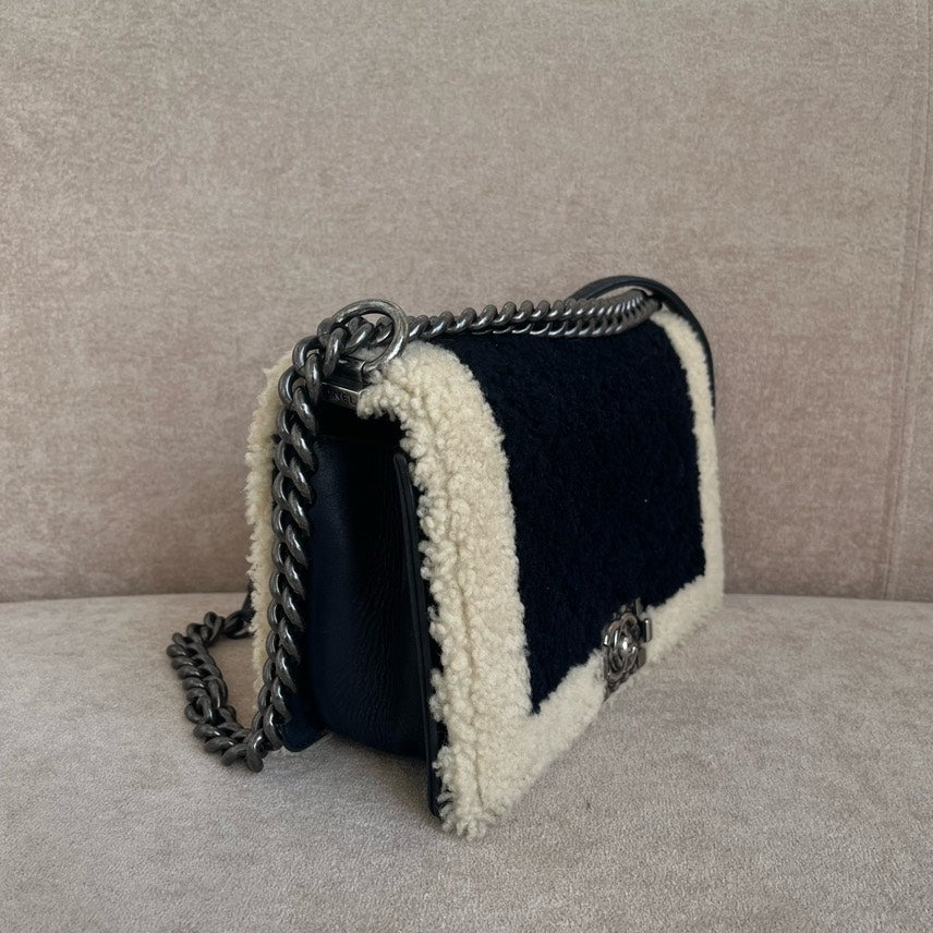 Chanel Shearling Crossbody Bag in Black