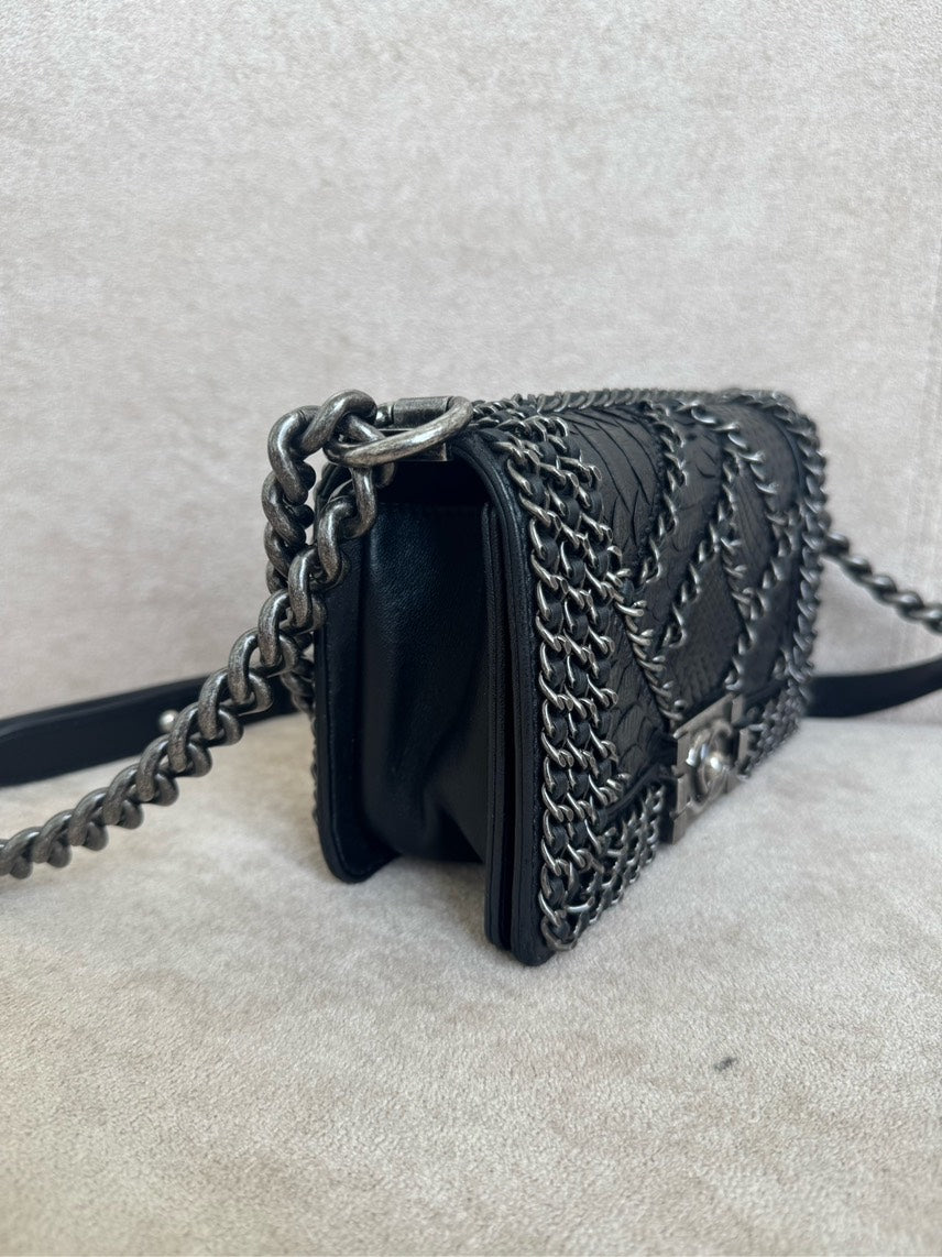 Chanel Leboy   Black Leather Crossbody Bag
