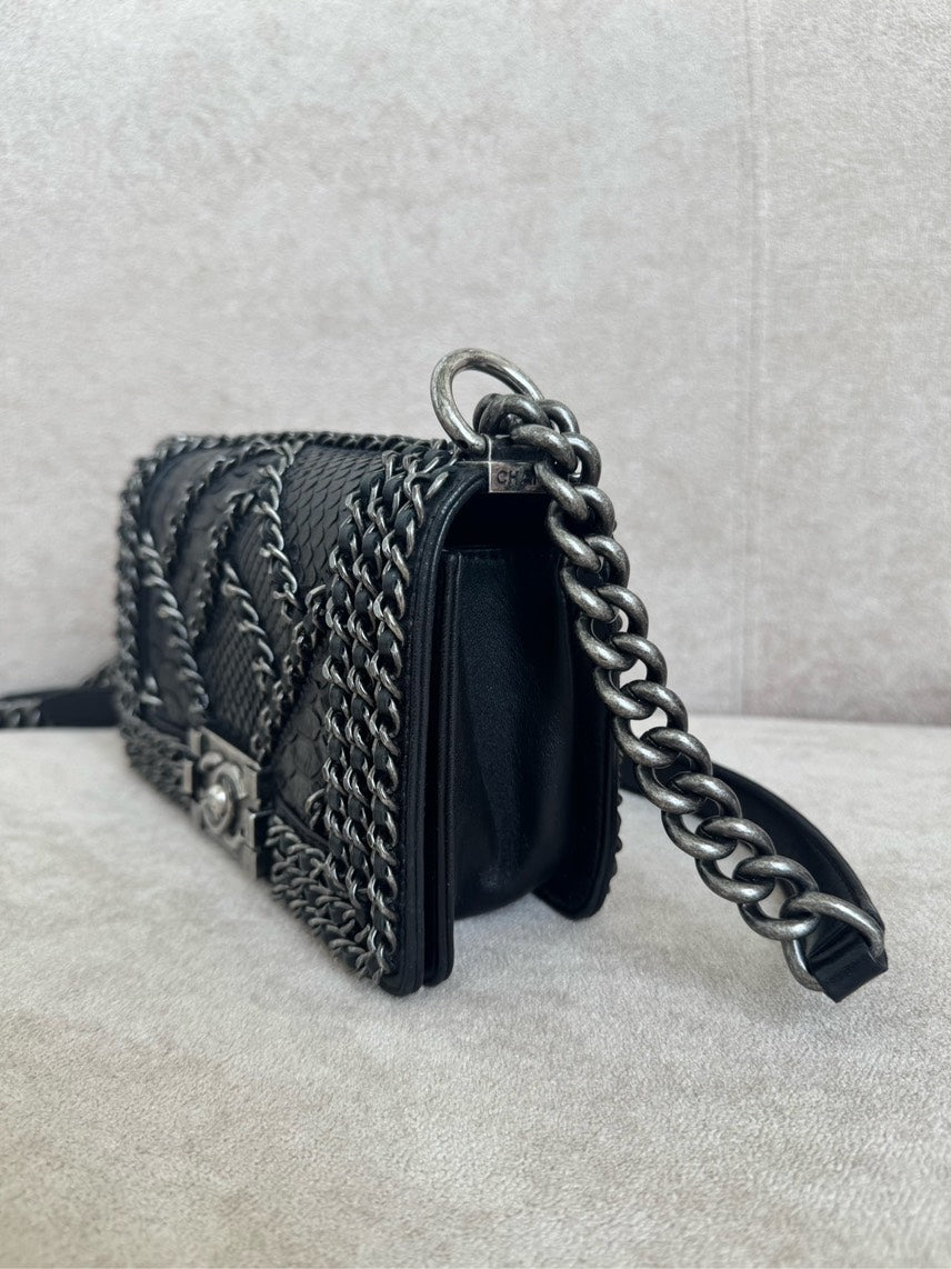 Chanel Leboy   Black Leather Crossbody Bag