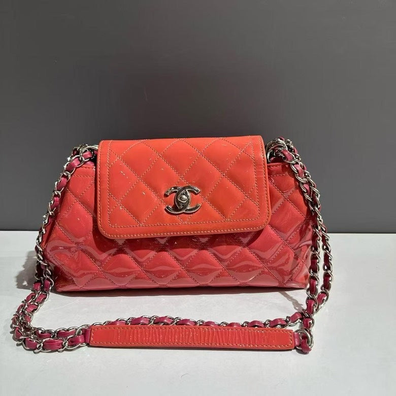 Chanel Preloved BCQ Quilted Coral Shoulder Bag